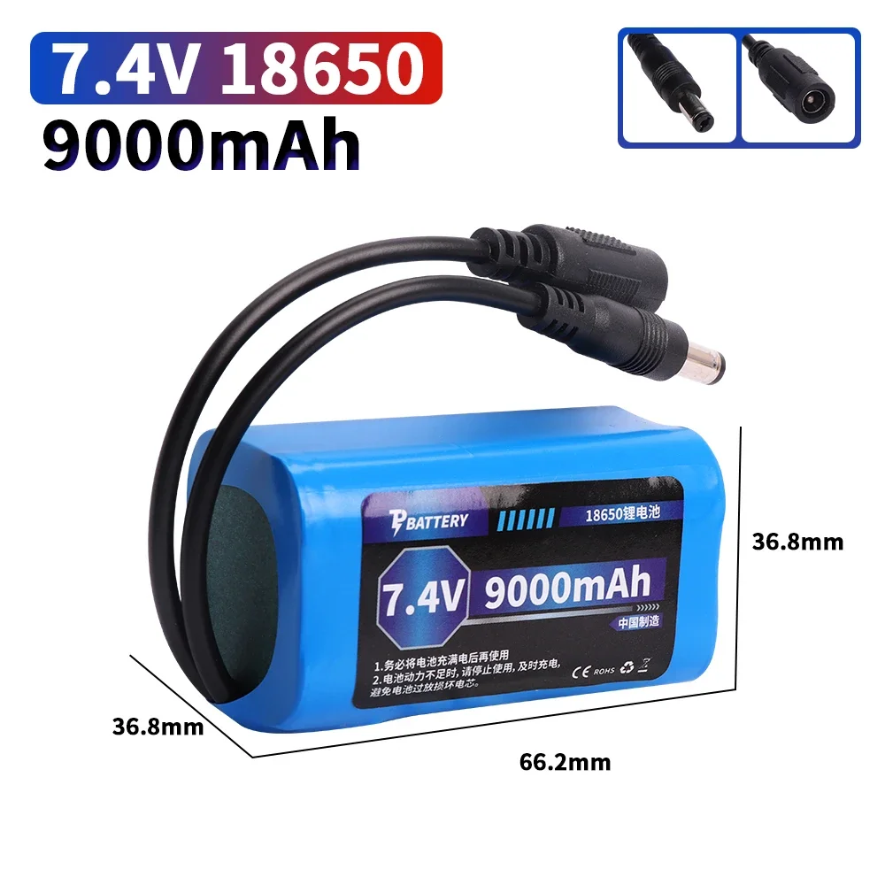 18650 7.4V 9000mAh Akumulator i ładowarka Do T188 T888 2011-5 V007 C18 H18 So on Pilot zdalnego sterowania RC Przynęta wędkarska Części do łodzi Zabawki