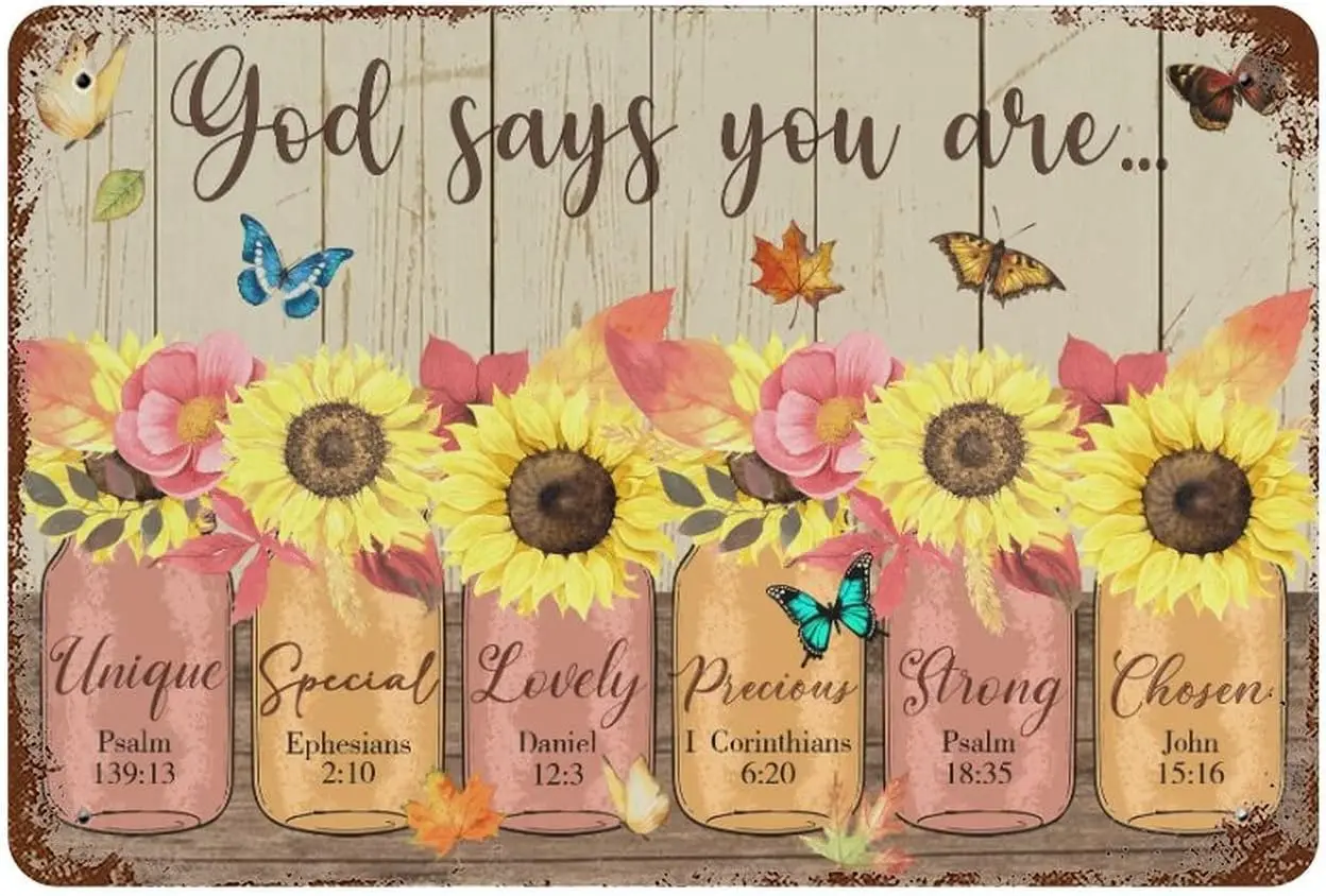 Бог говорит, ты подсолнух, библейский стих, вдохновляющий металлический жестяной знак, христианское искусство, винтажный настенный декор, новинка, сустая костяшка, Gara Бог говорит, ты подсолнух, библейский стих, вдохновляющий металлический жестяной знак, христианское искусство, винтажный настенный декор, новинка, сустая костяшка, Gara