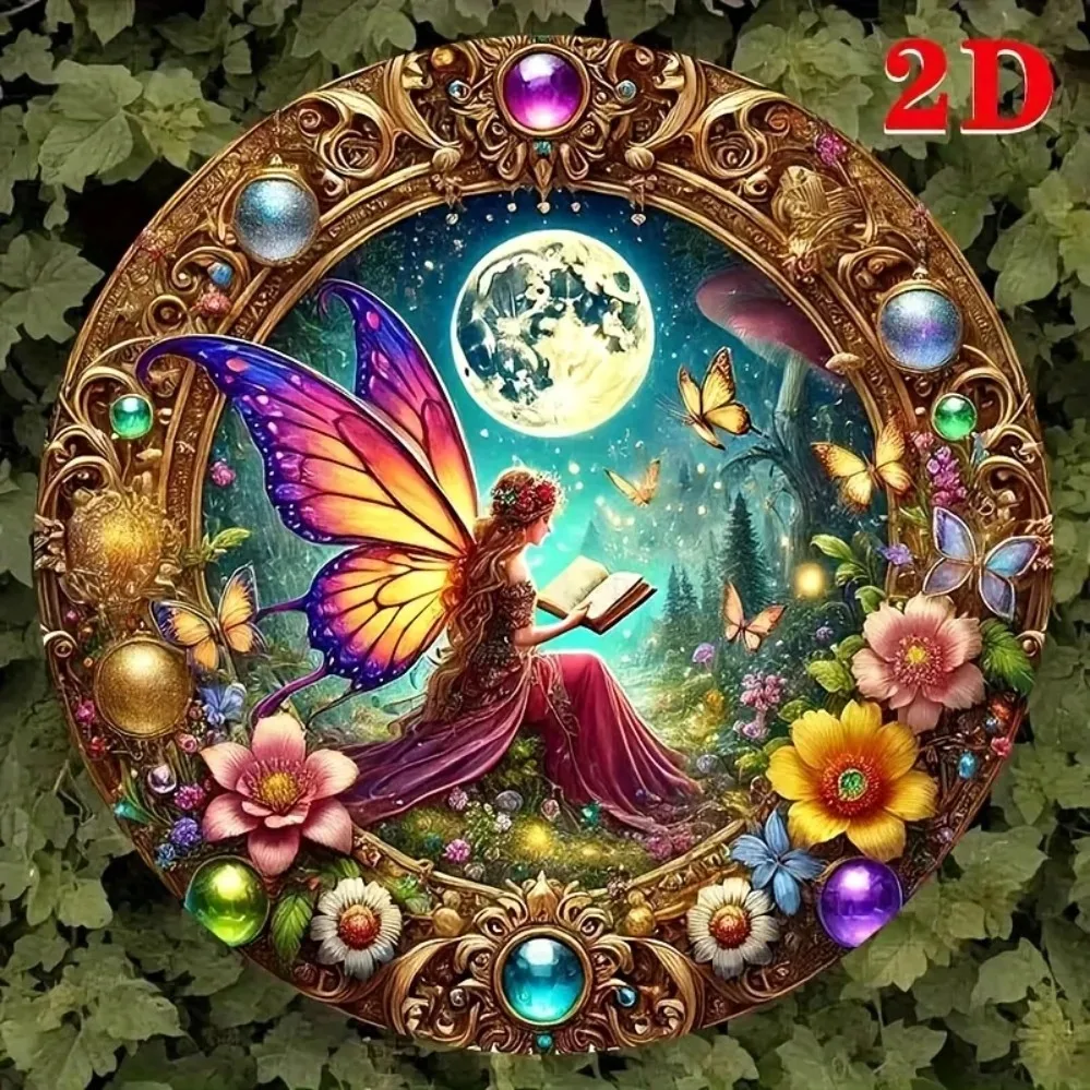 حالمة قزم دائري محكم 2D القراءة الجمال جدار الفن - غرفة المعيشة بار مقهى المرآب الزفاف عطلة ديكور #6