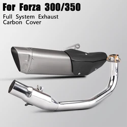 For FORZA300 FORZA350 FORZA 300 350 Full Set System Motorcycle Exhaust Modify Carbon Cover Muffler Front Link Pipe Escape Moto