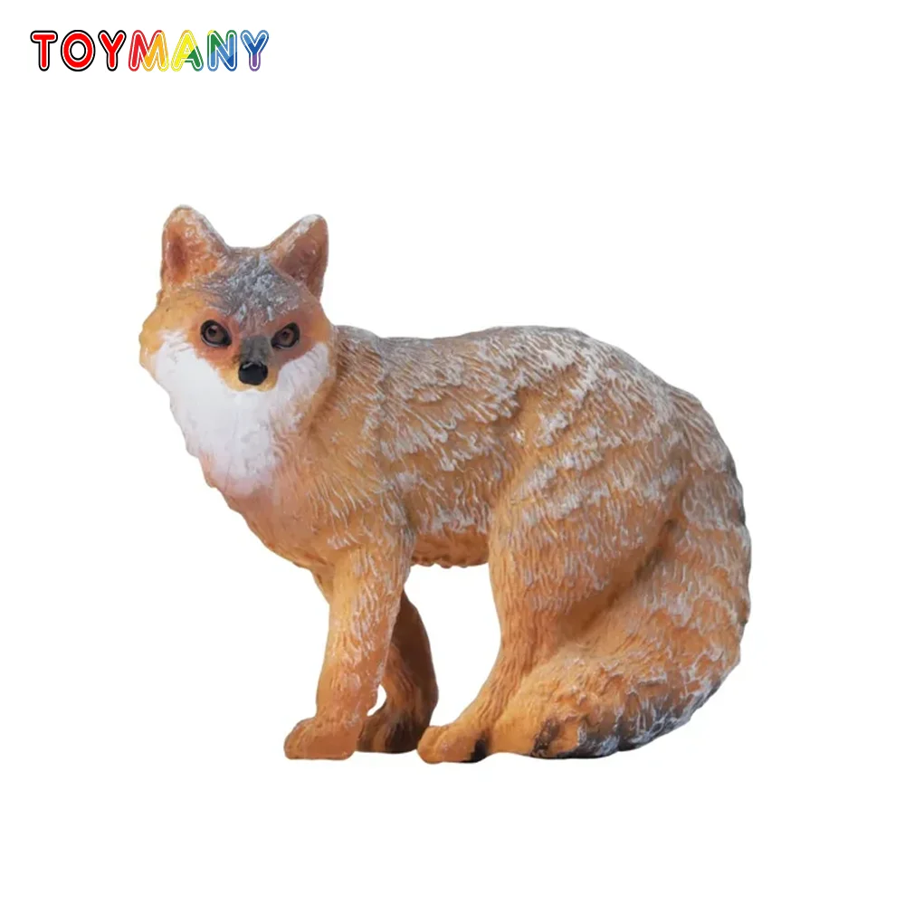 

Toymany Simulation Grey Fox Wildlife Animal Model Toy Mini Figures Dolls Action Figurines Toys Children Gift Cake Decoration