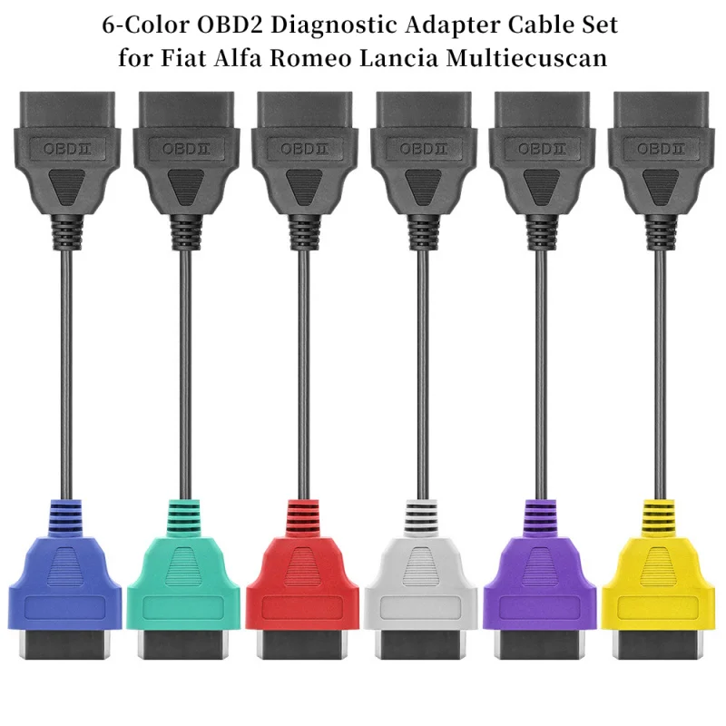 

Набор 6-цветных диагностических кабелей-адаптеров OBD2 для Fiat Alfa Romeo Lancia Multiecuscan