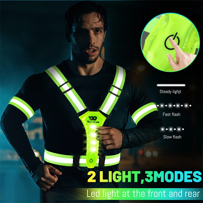 Outdoor Night Running Lights LED Chest Light Warning Light Rechargeable for Camping Hiking Running Jogging Outdoor Adventure