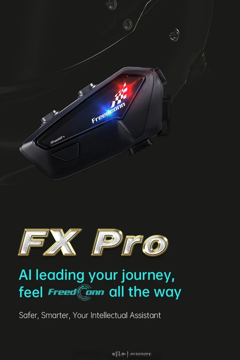 Мотоциклетный шлем FreedConn Fx Pro 5.1 с беспроводной передачей музыки для 4 райдеров, FM-радио, водонепроницаемые наушники, интерком, ABS.
