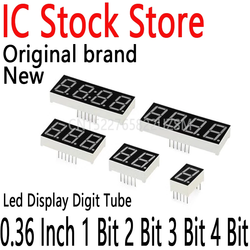 10PCS Led Display Digit Tube 7 Segment  Red Common Cathode Anode Led 7segment 0.36 Inch 1 Bit 2 Bit 3 Bit 4 Bit