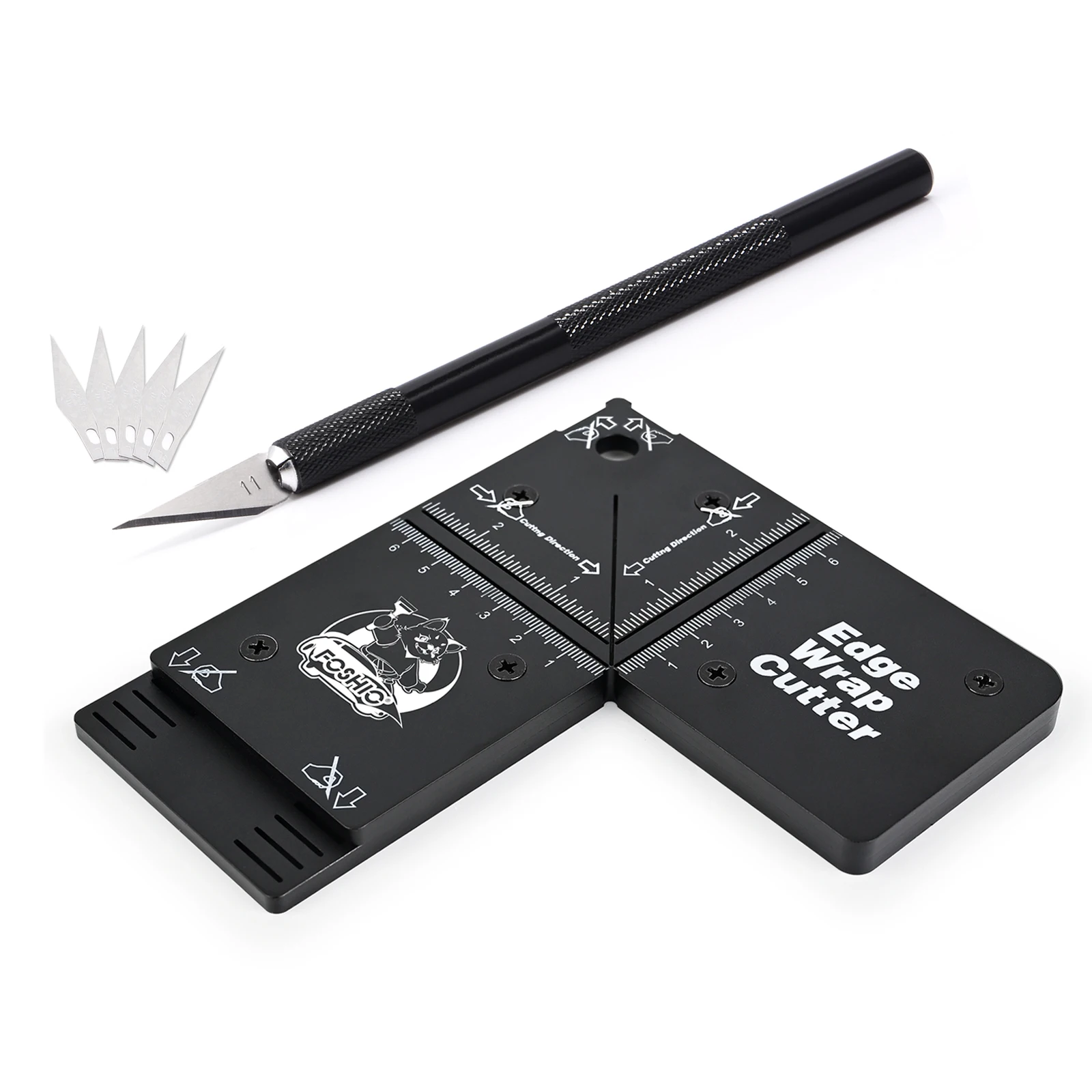 Foshio Edge Wrap Cutter Plastic Snijmal Voor Meubeltafel Beschermende Film Applicatie Auto Vinyl Hoek Snijgereedschap