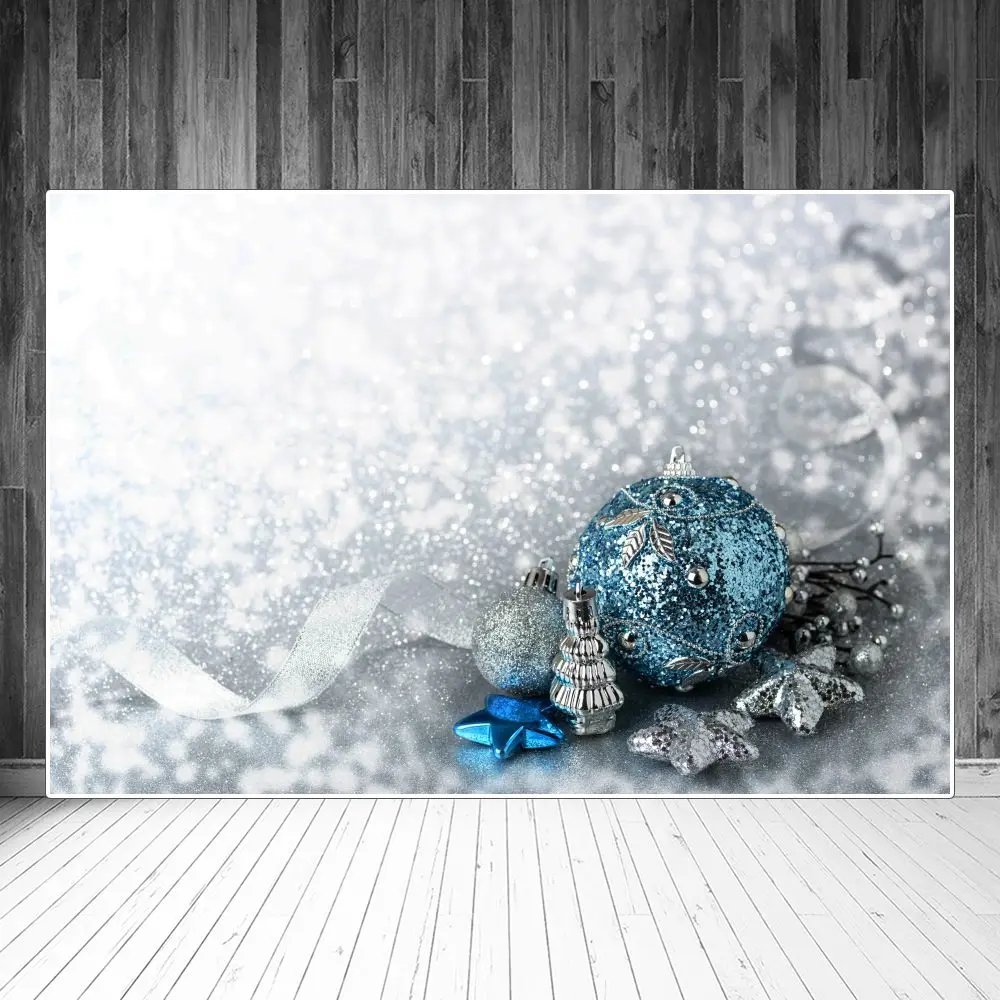 Christmas Ball Star Glitters Light Bokeh Photography Backdrops Custom Party Home Decoration Photo Booth Photographic Backgrounds