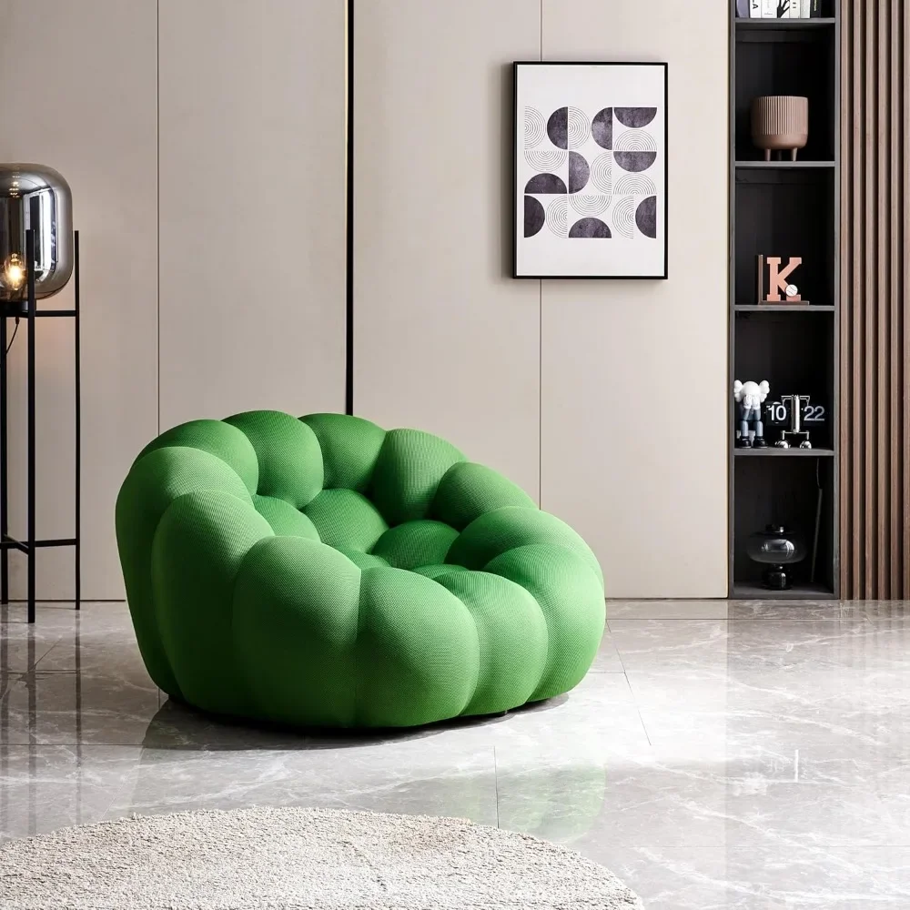 Bubble Single Sofa Chair, Mesh Lazy Floor Sofa Chair, Bean Bag Chair with 3D Honeycomb Bubbles Curved Sofa Living Room Furniture