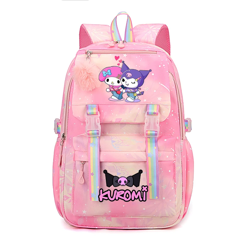 Kuromi Schooltas Schattige Rugzak Voor Meisjes Kinderen Kawaii Waterdichte Rugzakken Tiener Grote Capaciteit Reizen Mochilas