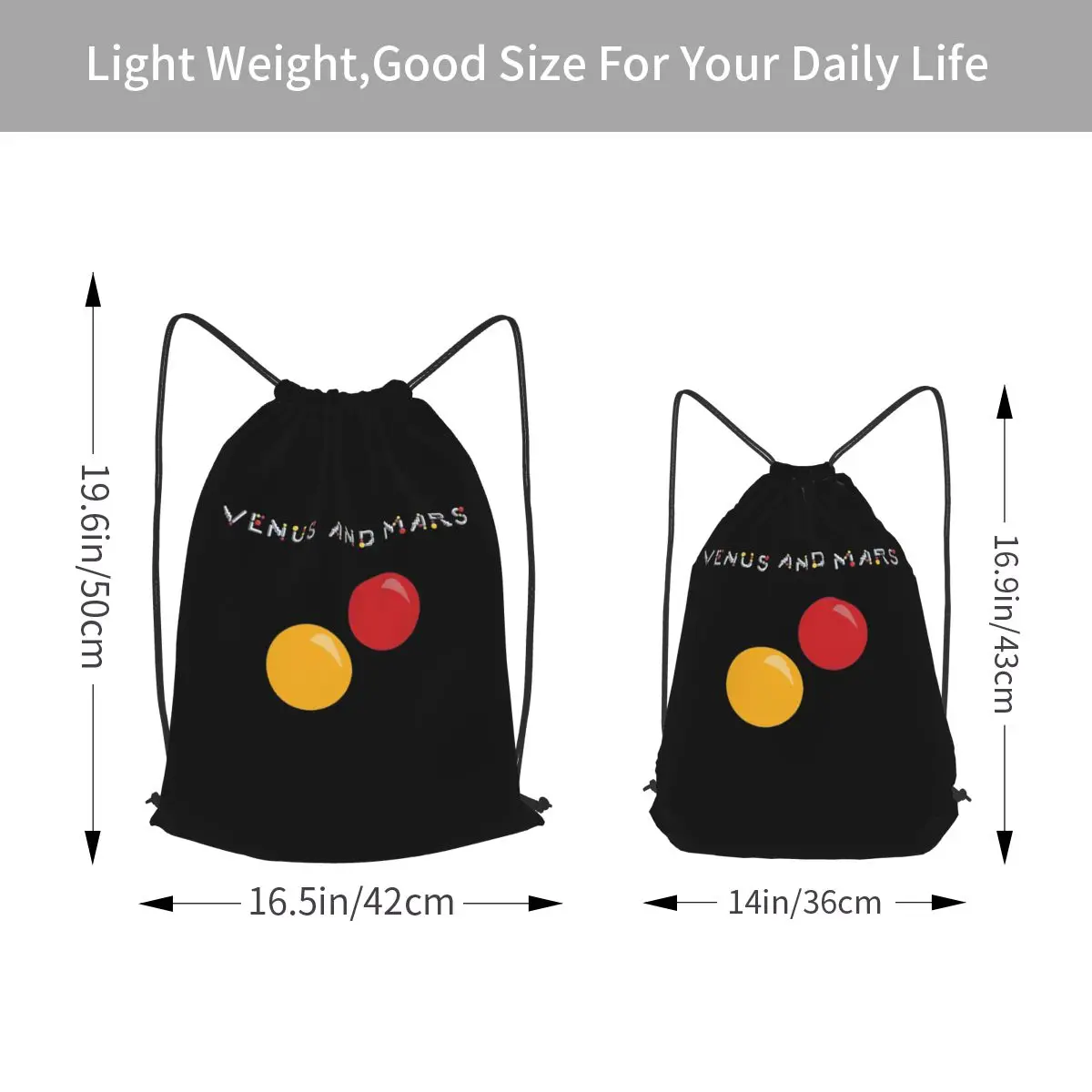 Venus And Mars Minimalist Album Cover Backpacks Multi-function Drawstring Bags Shoes Bag Book Bags for Man Woman School