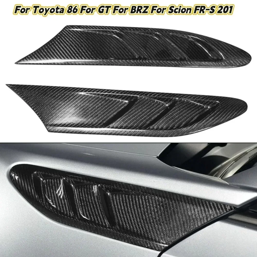ForSubaru For BRZ For Toyota 86 GT86 12-20 Car Side Air Outlet Fender Fin Vent Trim Cover Carbon Fiber Body Kit Accessories