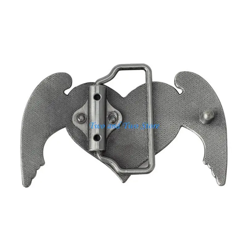 

HX6F Ethnic Carved Heart Wing Belt Buckle Adult Clothing Accessories Buckle for DIY Belt Supplies
