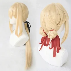 Violet Evergarden Cosplay Wig Heat Resistant Synthetic Light Blonde Hair Cosplay Wigs
