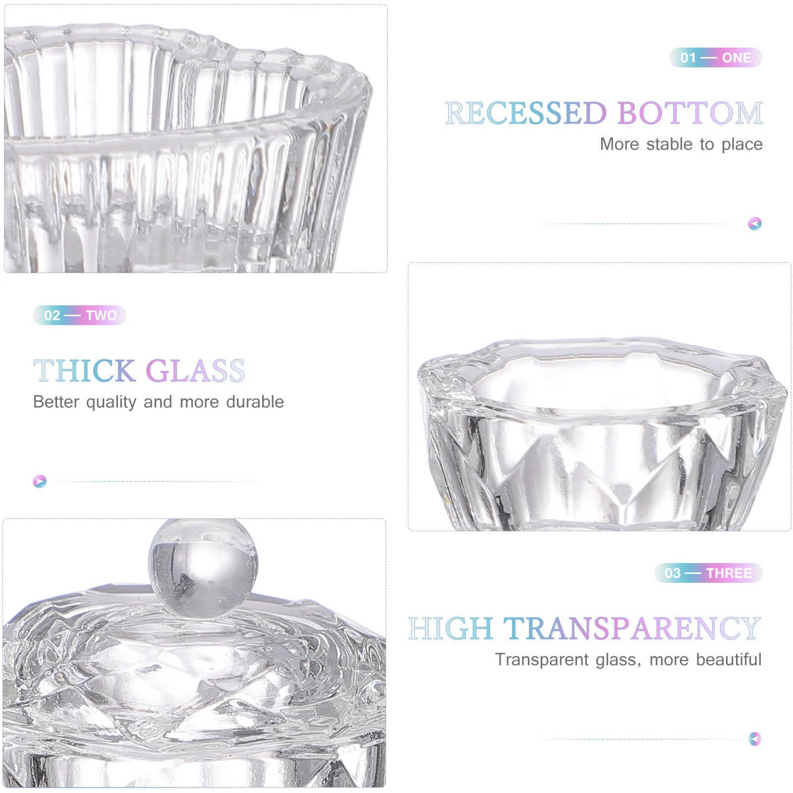 Tasse en cristal pour ongles, mélange de liquide et de poudre, verre, outil pratique, tasses en acrylique, 2 pièces