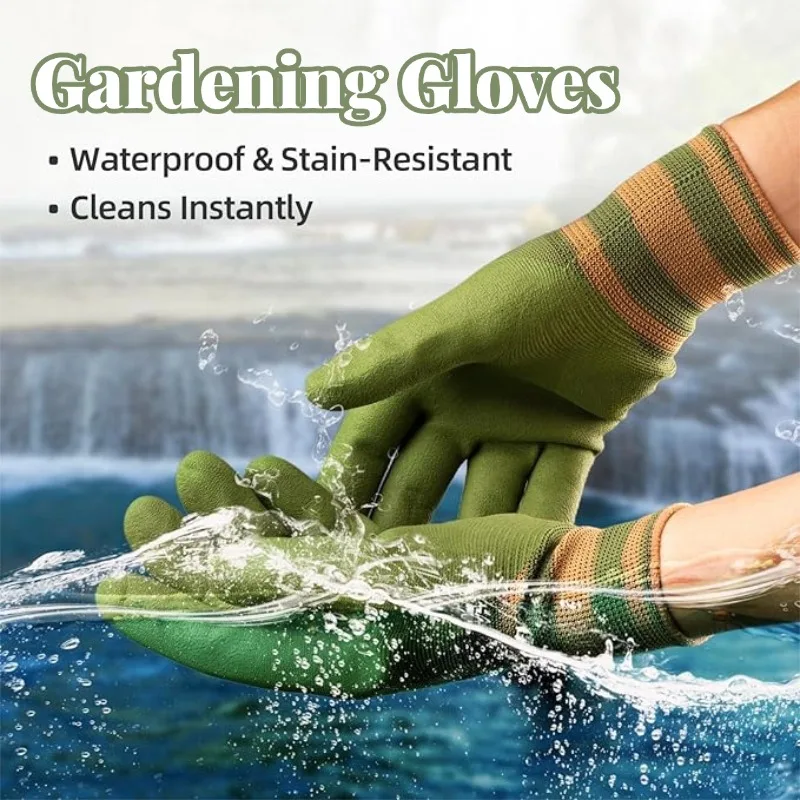 

1/2pairs Breathable Gardening Work Gloves Waterproof Horticultural Gloves Wear-resistant Weeding Protective Gear For Women/Men