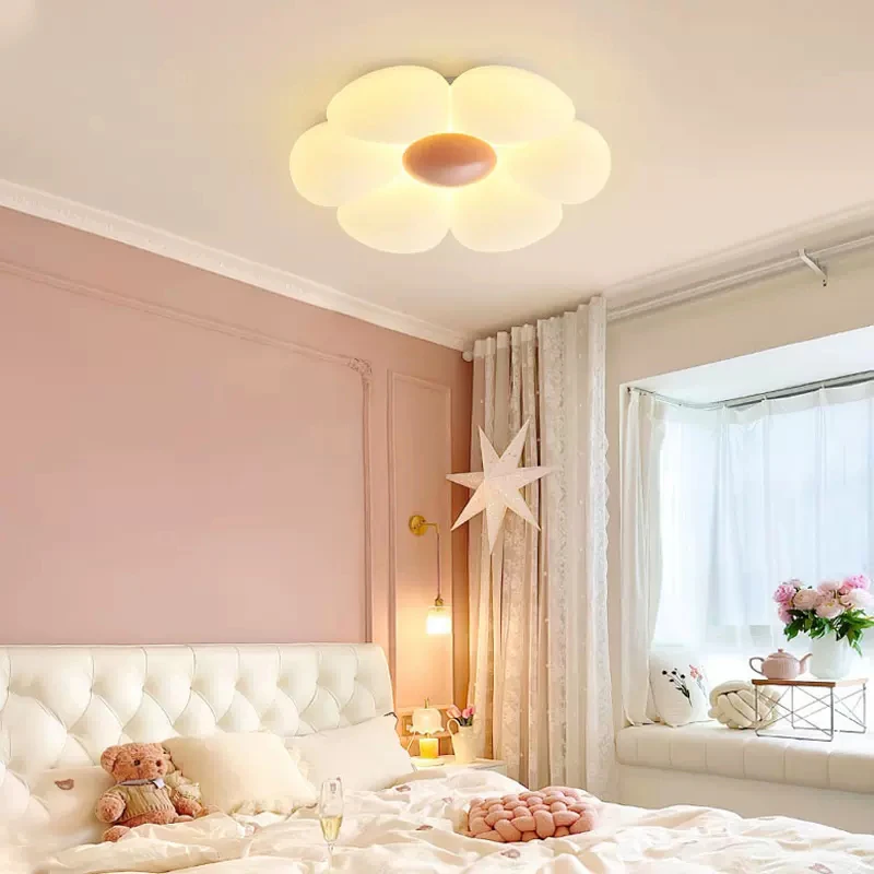 

Girls' room ceiling lamp living room dining room study children's interesting flowers Nordic bedroom ceiling lamp