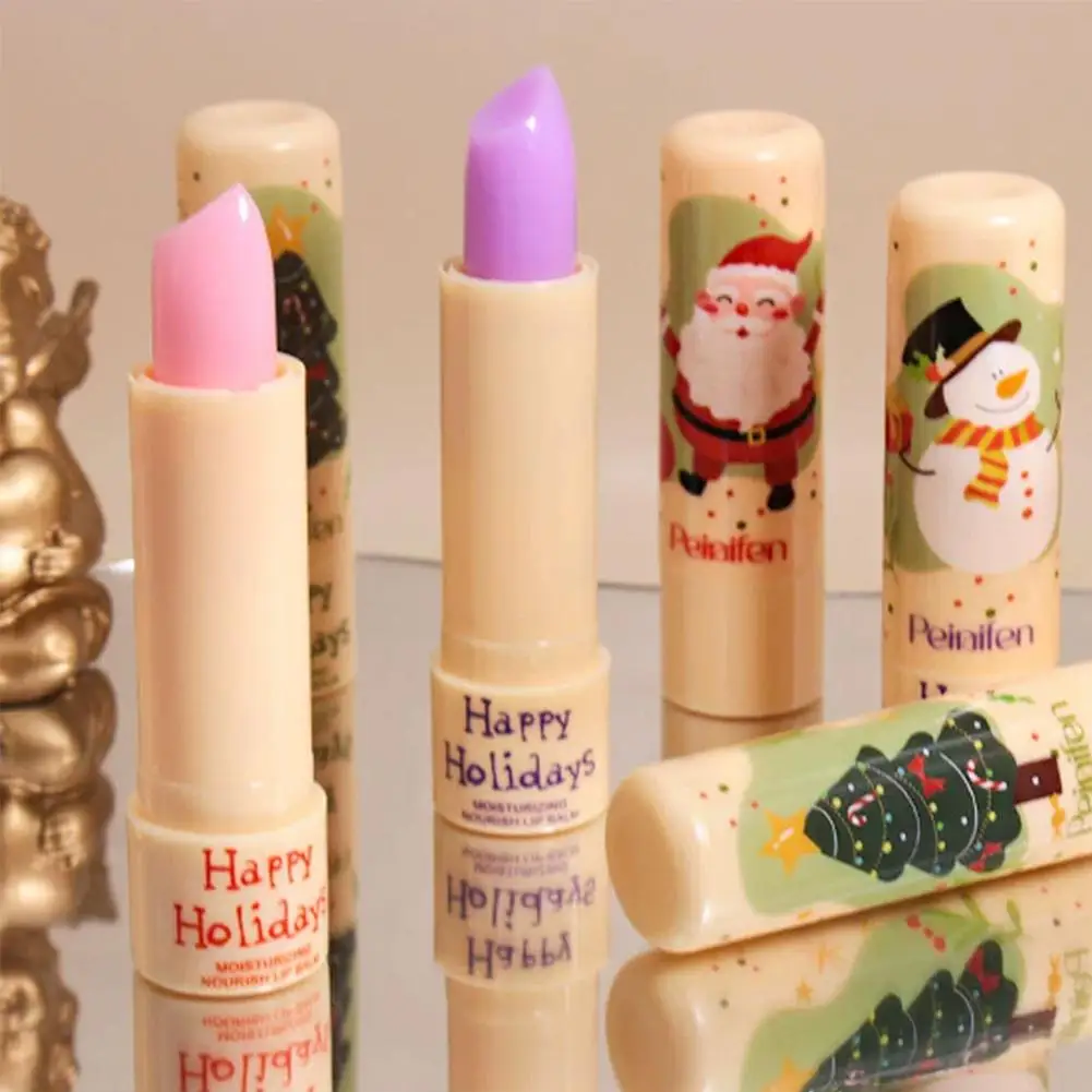 3 個温度変色クリスマス口紅セット持続光沢化粧品カラークリア唇変更ロングリップ D0J0