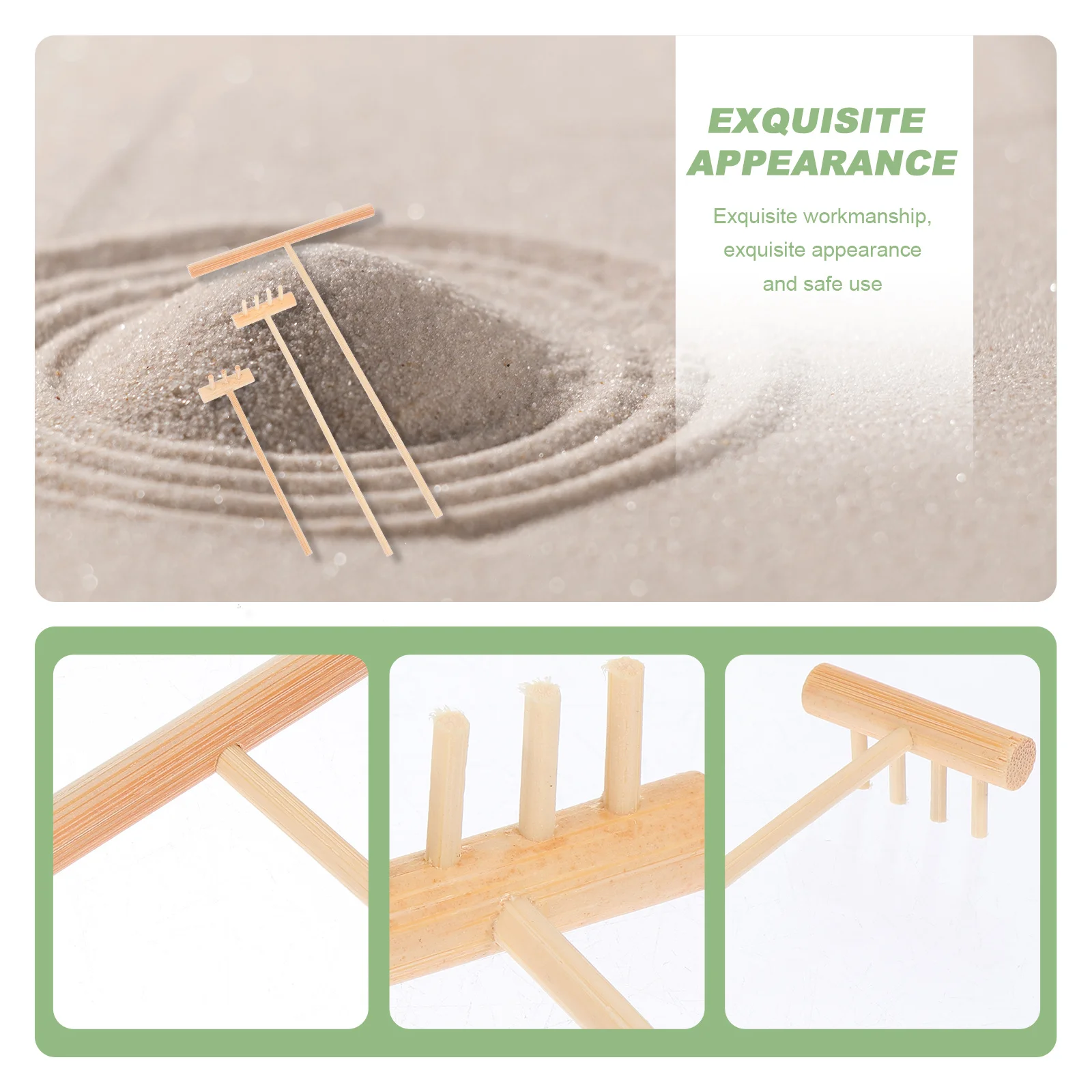 3 pçs mini ancinhos de jardim decoração de mesa tradicional zen ferramentas de jardim areia alisamento ancinho micro paisagem acessórios