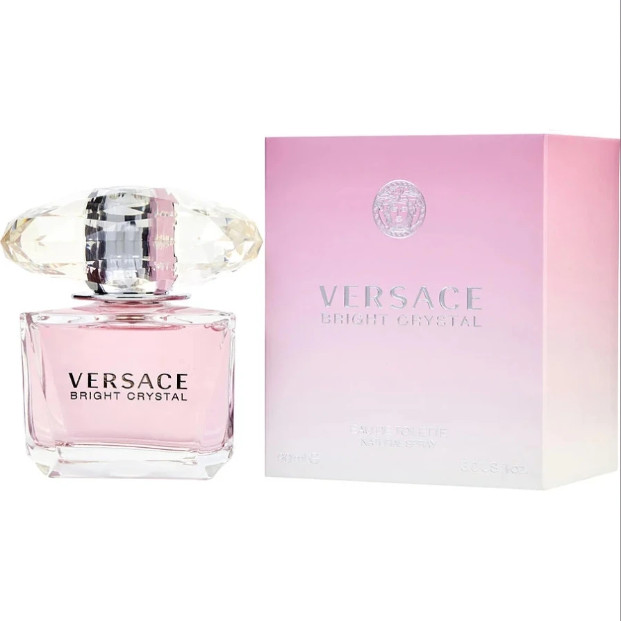 VERSACE-Perfume de cristal brillante, cristal rosa con diamantes, 90ml/200ml