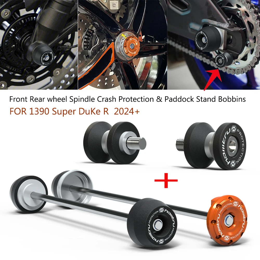 

FOR KTM 1390 Super DuKe R 2024 2025 Motorcycle Front Rear wheel Spindle Crash Protection Wheel protection slider