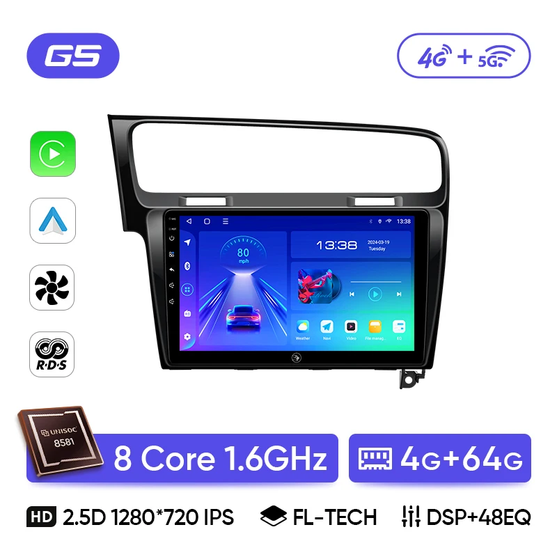 Ainavi Autoradio Voor Volkswagen VW Golf 7 MK7 GTI 2012 2013-2020 Draadloze Carplay Android Auto Multimedia GPS 2 Din autoradio