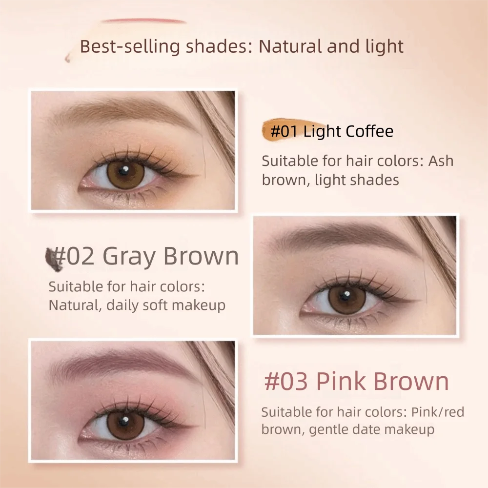 Naturalny krem do koloryzacji brwi, odporny na pot, długotrwały, kredka do brwi z składanym pędzelkiem, brązowy/kawowy tusz do brwi, makijaż.