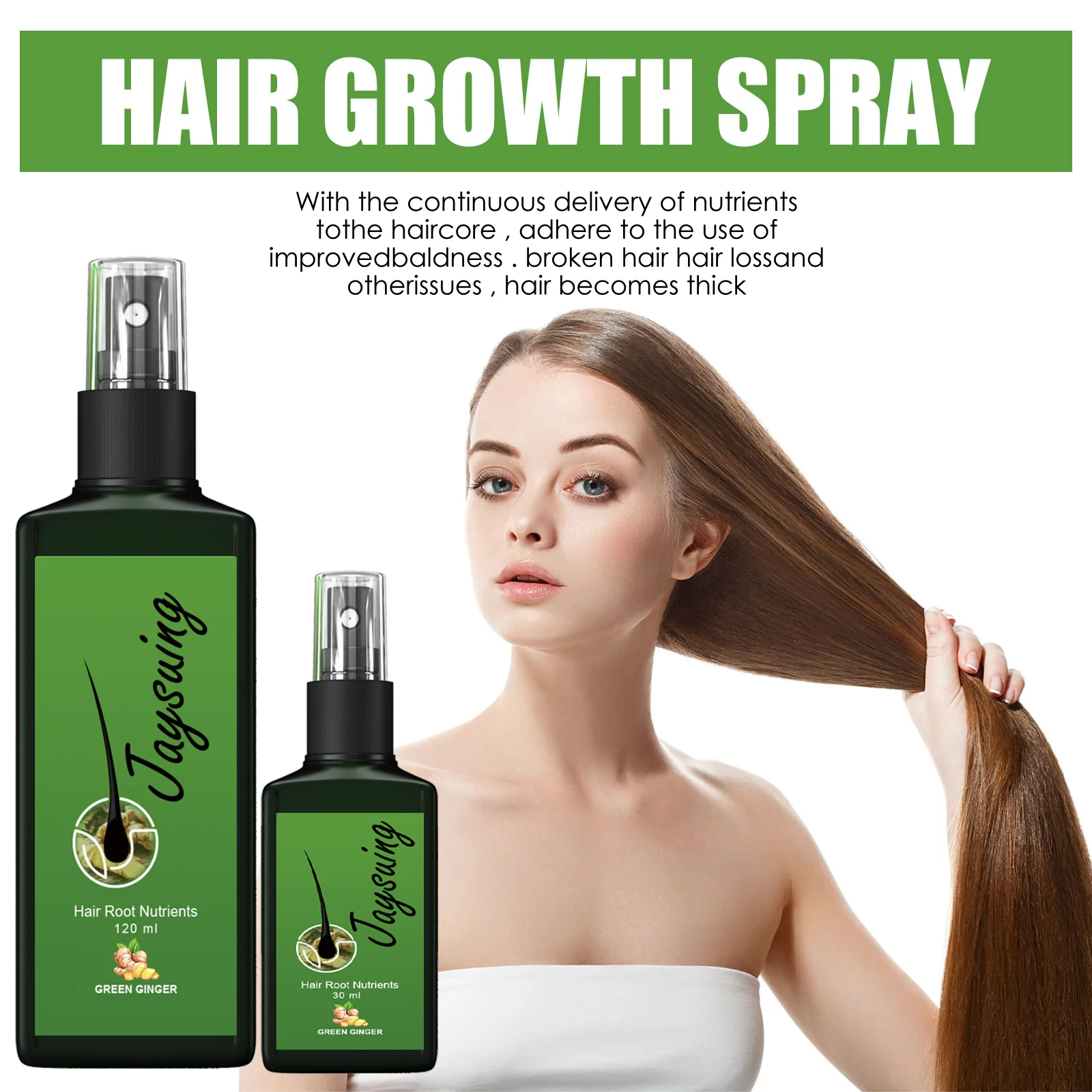 120ml Jaysuing Hair Growth Oil Strong hair Scalp Massage Liquid Fast Growing Germinal Anti-loss Treatment Serum Hair Lotion