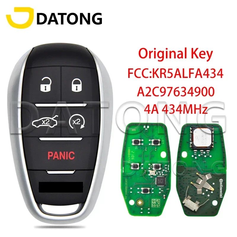 Datong World Car Remote Key For Alfa Romeo Giulia Stelvio 2017 2018 2019 2020 4A Chip 433ASK KR5ALFA434 Full Original Smart Card