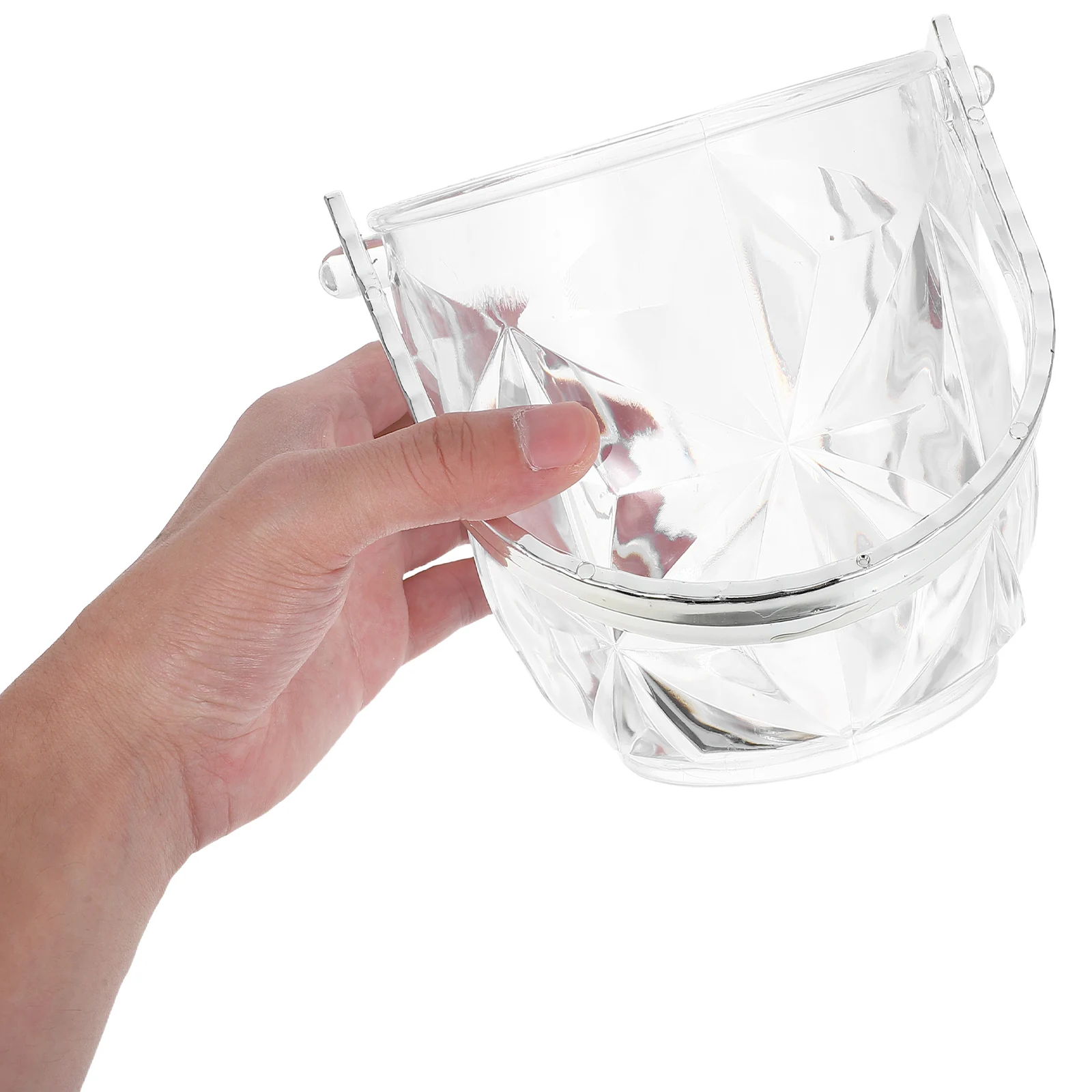 

Portable Ice Bucket Set 2 Piece Clear Drink Cooler Tub Tongs Cube Container Outdoor Picnic Party Beverage Storage Cooling