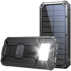 Solar Power Bank 20000mAh Portable Charger External Battery Pack Powerbank 20000 mAh for iPhone Huawei Xiaomi Samsung Poverbank