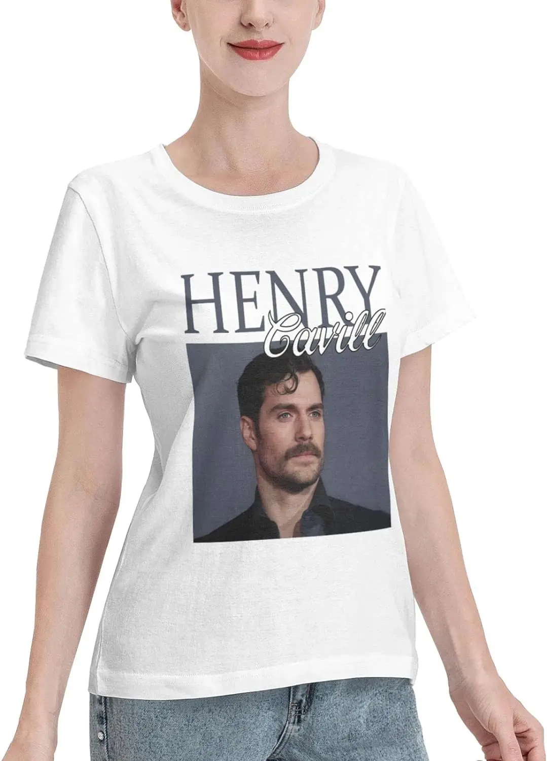 Henry Cavill T Shirts Female Summer Relaxed Fit Lightweight Short Sleeve O-Neck Tee Tops