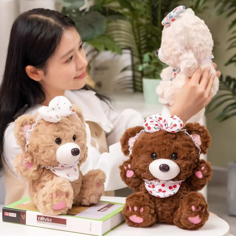 

PP Cotton Bowknot Bear Plush Doll Cherry Strawberry Bear Plush Kids Toy Soft Simulation Stuffed Animals Plush Doll