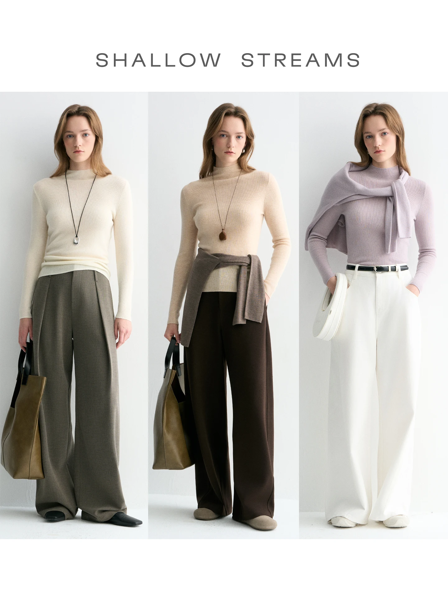 

Универсальный теплый вязаный свитер из шерсти с высоким воротником для многослойных образов, зимний базовый топ