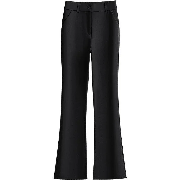 ارتفاع الخصر متوهج السراويل النسائية ربيع 2025 نمط جديد دعوى عادية التخسيس تسع نقاط متوهج السراويل الخريف الربيع السراويل الطويلة #5