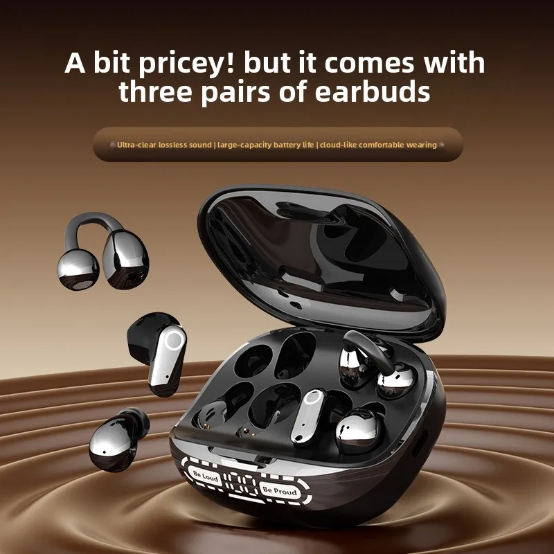 Bluetooth Earbuds Sleep Headphones, 3-in-1 Clip-On Design, Long Battery Life and Reverse Charging for All-Night Comfort