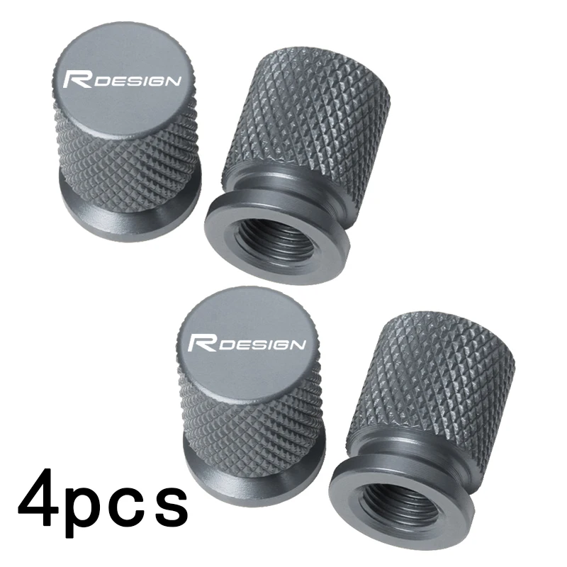 For Volvo R Design RDesign V40 V50 C30 S60 XC60 XC90 XC40 V60 S40 XC70 C70 C40 Car Wheel Tire Valve Caps Tyre Stem Covers