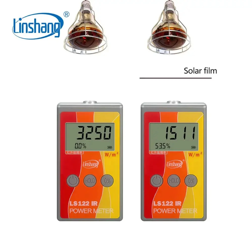 Linshang Handheld IR Power Meter from 1000-1700nm Test Infrared Intensity luminance with IR Rejection Heat Insulation Rate LS122