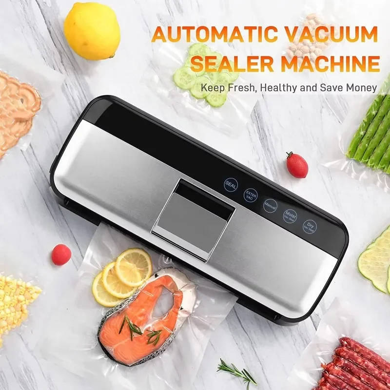 One Touch Automatic Food Vacuum Sealer Air Sealing System for Food Storage Food Saving Vacuum Sealer Wet/Dry Mode