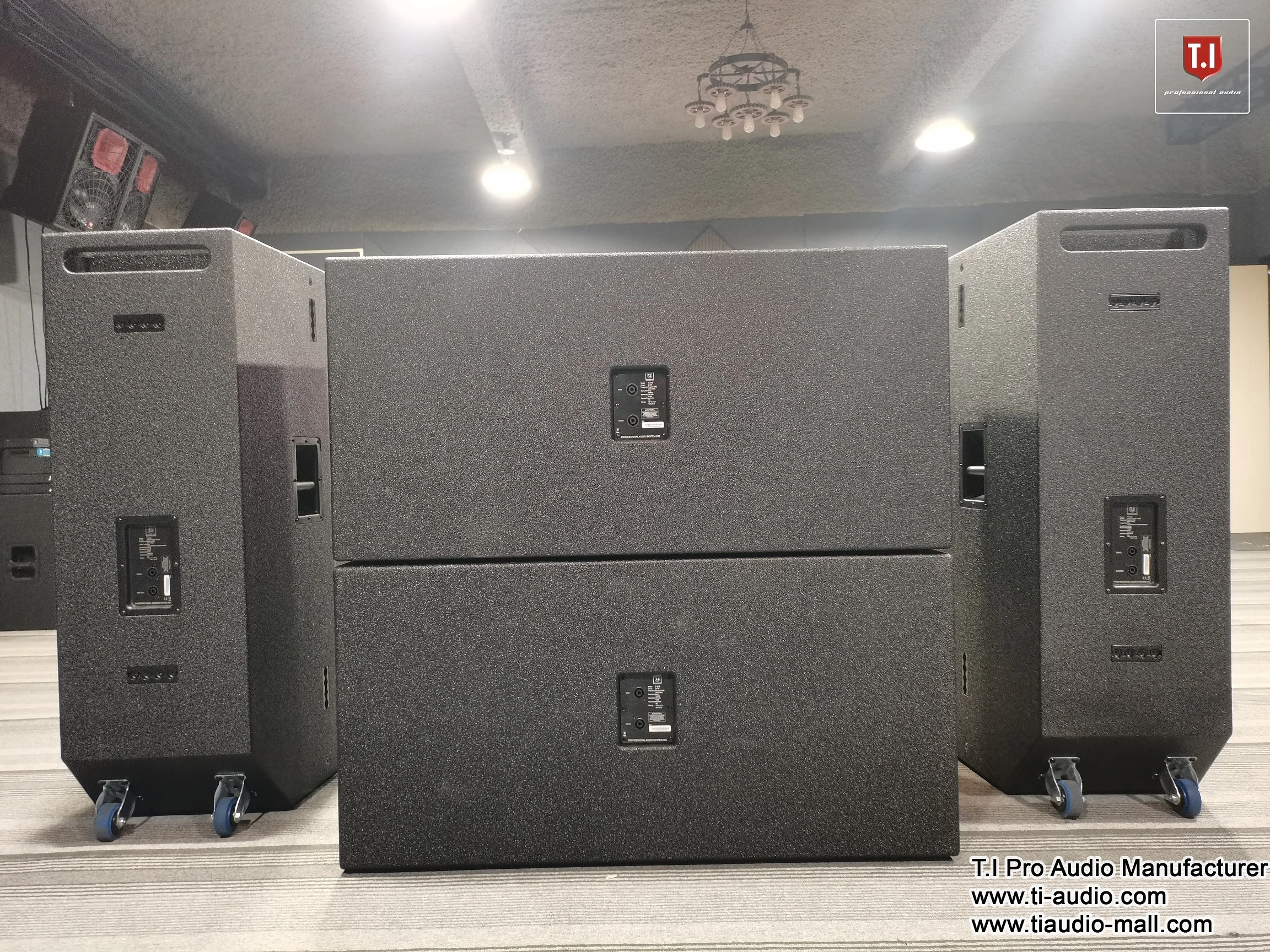 Dual 15 Inch pa Speaker System Full Range Sound Three Way  Passive Loudspeaker Indoor Outdoor