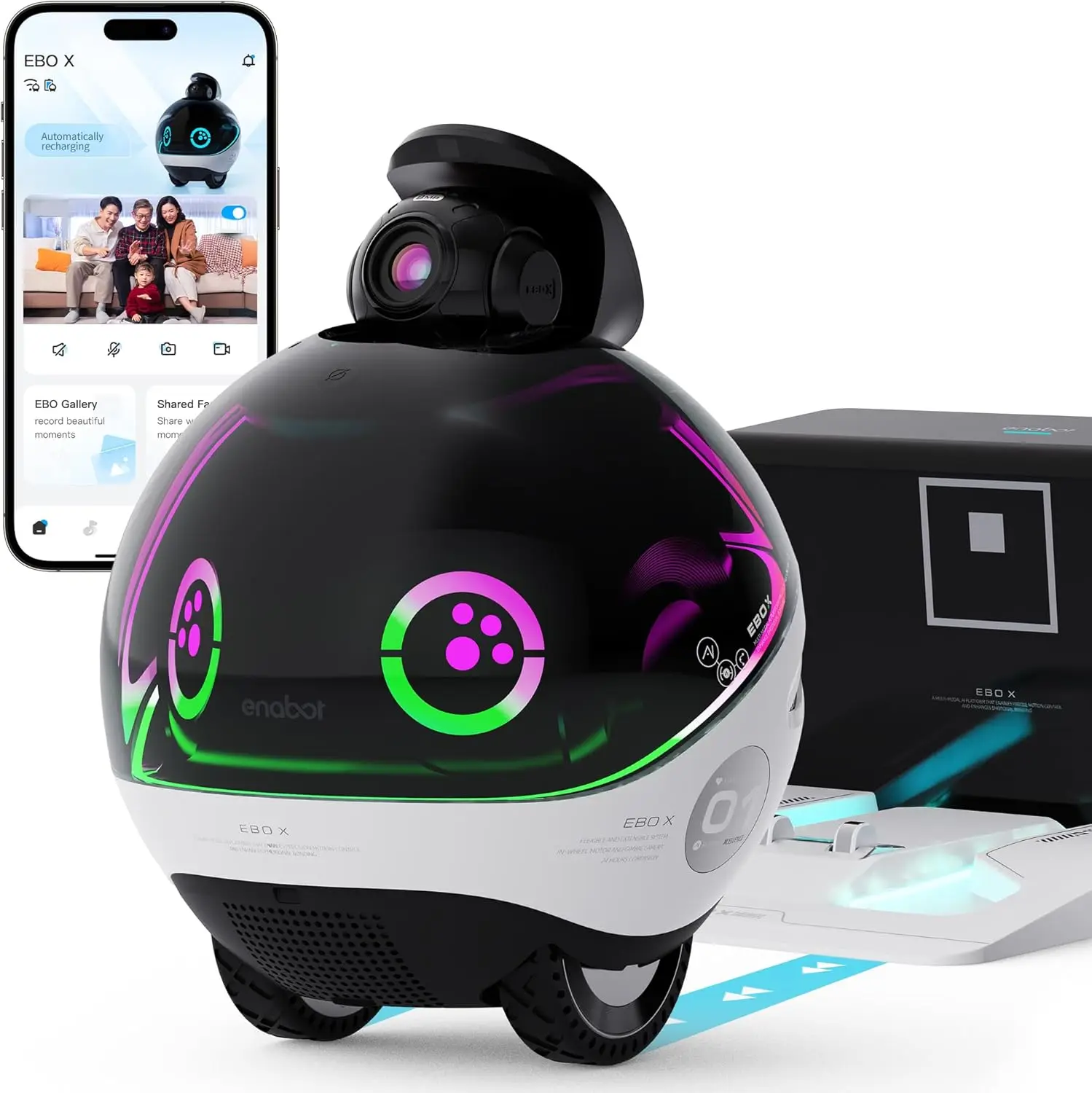 

EBO X Home Guardian Robot 4K Camera with Night Vision, HARMAN Sound Effect, Intelligent AI Language Control, Guardian Warning