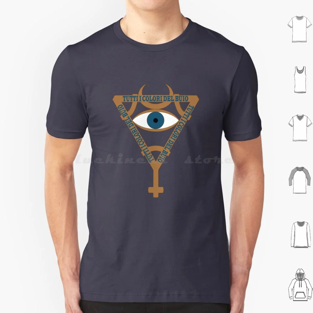 Camiseta de todos los colores de la oscuridad, camisa de gran tamaño, 100% algodón, película Giallo, Sergio, Sect, Satan, Edwige, Fenech, Symbol Eye