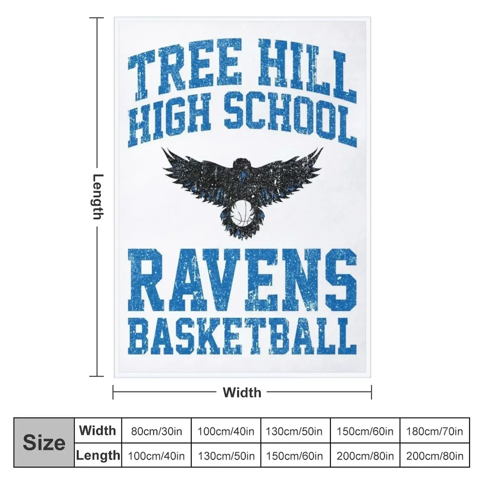 Tree Hill High School Ravens Throw Blanket couch cozy soft plush fuzzy picnic outdoor blanket