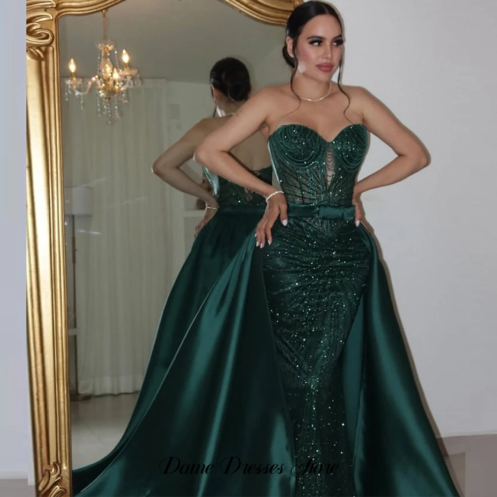 Mermaid Green Evening Dress Elegant Sweetheart Sleeveless Customized Homecoming Dresses Luxury Lace Up Back Celebrity Gowns image 3