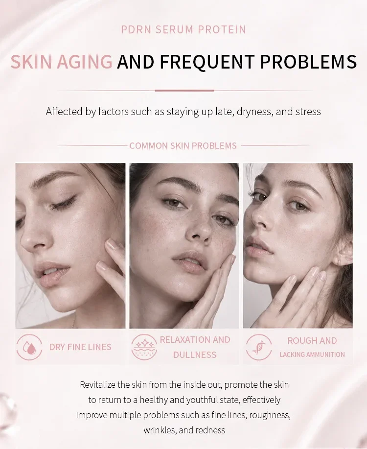 PDRN Salmon Protein Glow Serum, Visibly Plump Skin, Smooth Fine Lines, Gentle Barrier Recovery for Sensitive Complexion