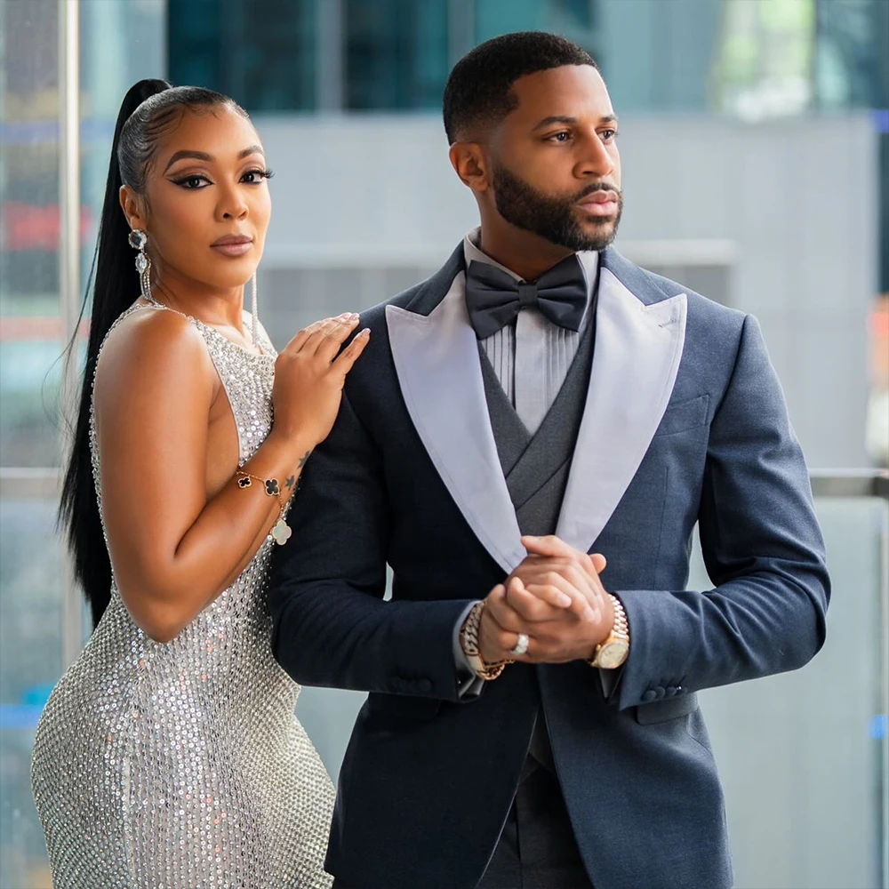 

Fashion Men's Suits Peaked Lapel Single Breasted 3 Pieces Wedding Groom Party Suit Prom Jacket Slim Fit Blazer Customized