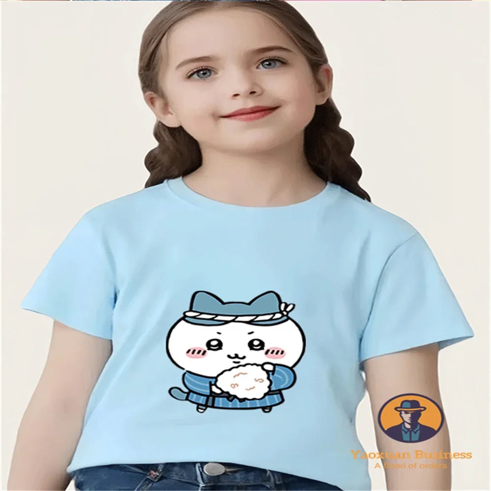 

2026 2-14Y Casual Daily Pure Cotton Childrens Tee Chiikawa Character Print Summer Cool
