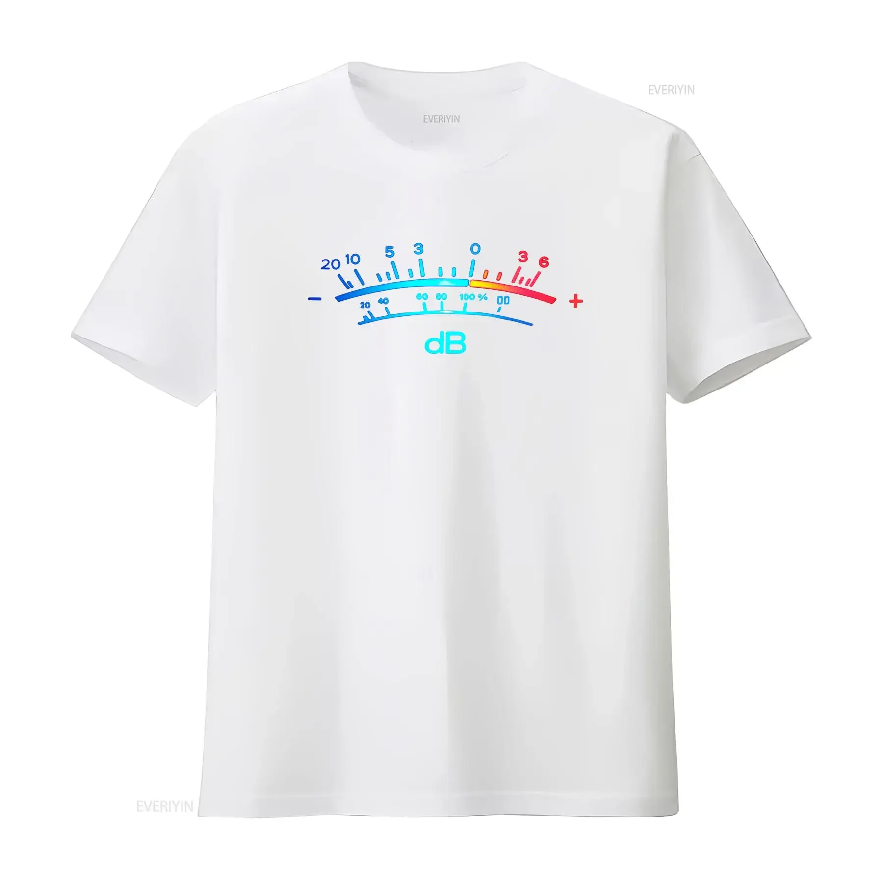 DB Meter II Men's T Shirt Retro Radio Cassette VU Tape Decibel Music Bass Design vintage Washed Soft Stretched homme - view 3