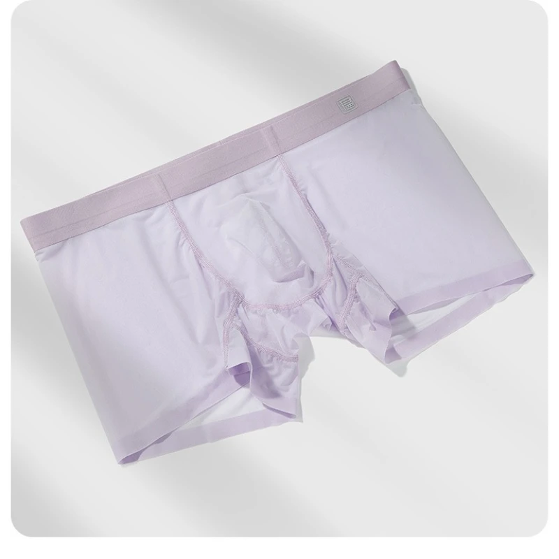 

Мужское сексуальное нижнее белье, прозрачные шорты-боксеры, летние ультратонкие боксеры из ледяного шелка, дышащие трусы с низкой талией, штаны для сна