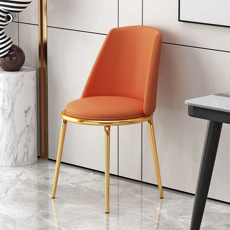 

Modern Creative Dining Chair Living Room Nordic Leisure Stools Luxury Comfortable PU Leather Dining Chair Kitchen Home Furniture