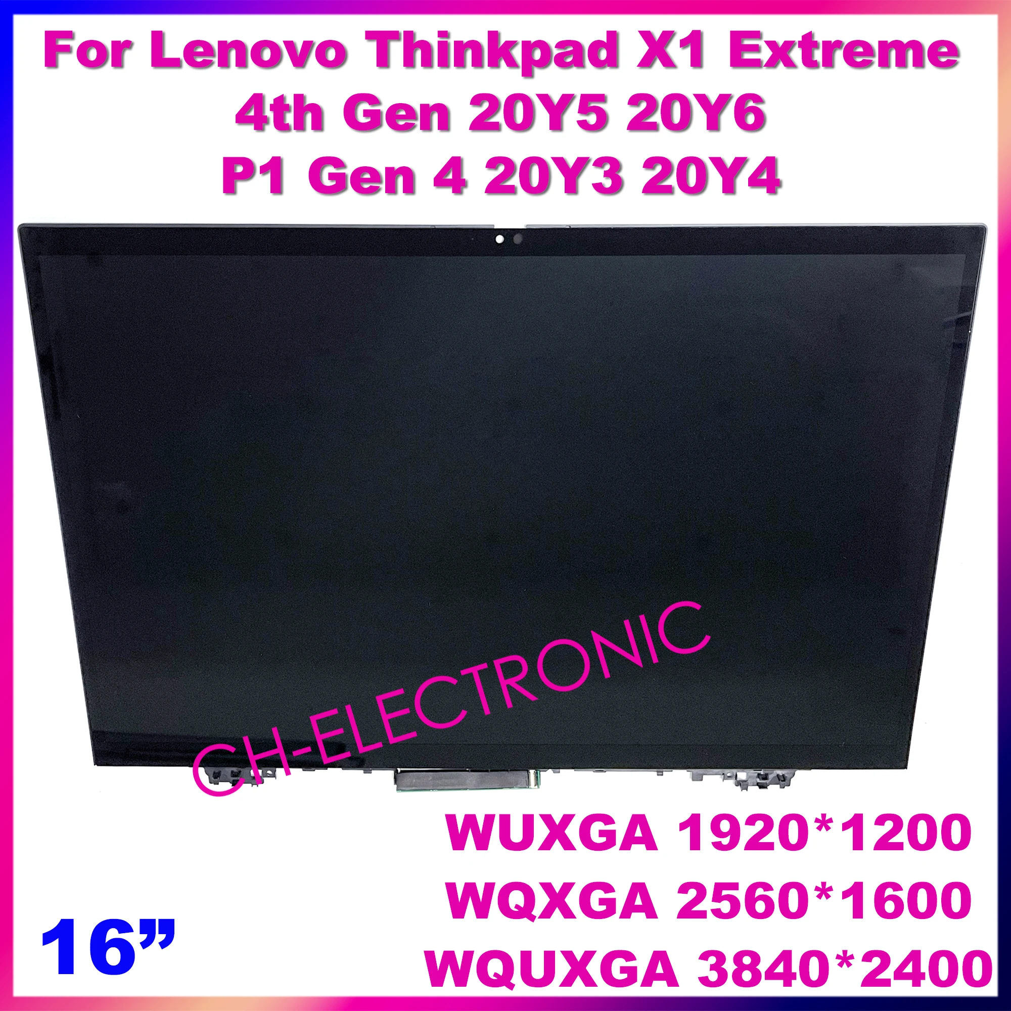 

16" For Lenovo Thinkpad P1 G4 Thinkpad X1 Extreme Gen 4 GEN 5 LP160UQ1-SPB1 WQUXGA 3840x2400 Laptop LCD Touch Screen Assembly